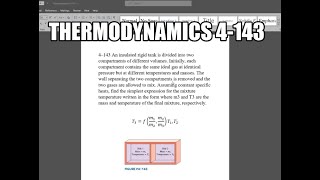 Thermodynamics 4143 An insulated rigid tank is divided into two compartments of different volumes [upl. by Esimehc]