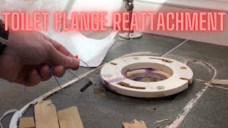 Toilet Flange reattaching to the subfloor [upl. by Aras139]