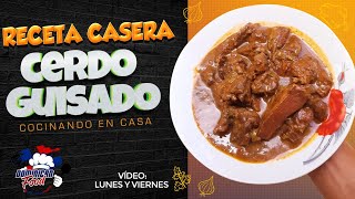 RECETA Cerdo Guisado l Cocinando en Casa 🏠🇩🇴 [upl. by Anais]