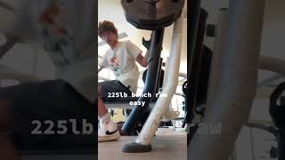 14 year old bench presses 225 at 135 lbs bodyweight [upl. by Kcirednek]