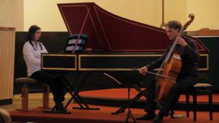 JS Bach Sonata for viola da gamba and harpsichord in D major BWV 1028 Andante [upl. by Arundell]