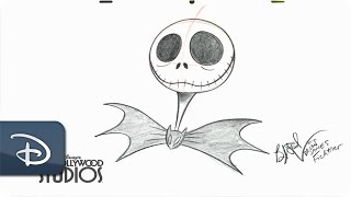 HowTo Draw Jack Skellington  The Nightmare Before Christmas  Walt Disney World [upl. by Niwri]