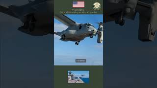 V22 Osprey Takeoff amp Landing on Aircraft Carrier defence military [upl. by Attenahs]