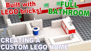 Creating A Custom LEGO Home  Full Bathroom How To Tutorial [upl. by Werna]