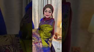 Gadowal saree with criss cross hijab style [upl. by Yelrebmyk]