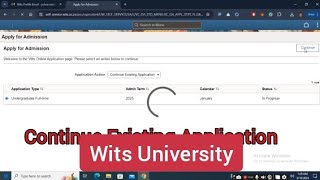 Wits University Application for 2025 Academic Session [upl. by Nauquf190]