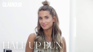 Peinado fácil con María Pombo Half Up Bun  Glamour España [upl. by Atarman]