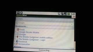 Opera Mini 42 beta on the TMobile G1 Google Android device [upl. by Carlick]