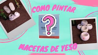 Técnica de yeso tapado Cómo pintar macetas con efecto marmoleado [upl. by Vanzant]