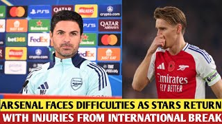 Injuries updates on nine gunners from international break ahead of forest [upl. by Ajad]