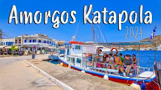 Amorgos Greece Katapola cute seaside village best if you dont like busy places walking tour 4k [upl. by Pernas]