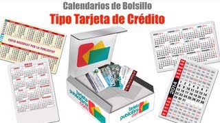 Calendarios de bolsillo Tipo tarjeta de Crédito [upl. by Ahsitan740]