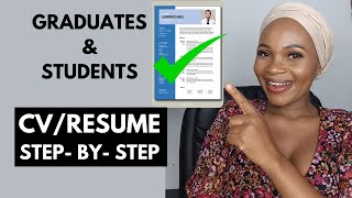 CV for Students and Graduates with NO Experience  FREE TEMPLATE [upl. by Liamsi]