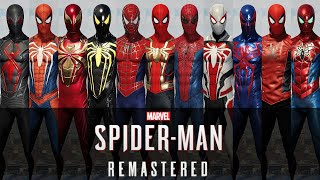 SpiderMan Remastered PS5  All Suits Showcase 2018  2021 [upl. by Chancey997]