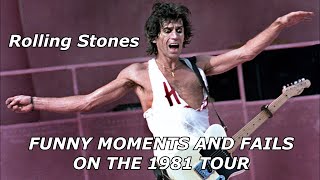 The Rolling Stones  Fails and funny moments on 1981 tour [upl. by Neirol]