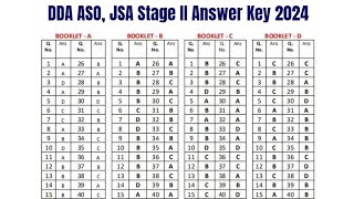 DDA ASO JSA Stage II Answer Key 2024  Exam Key Objections [upl. by Oivlis]