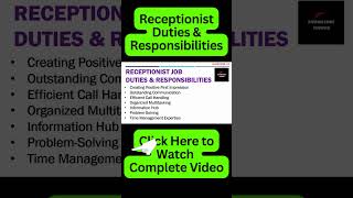 Receptionist Job Duties and Responsibilities  Front Desk Officer Duties and Responsibilities [upl. by Rosenberger]