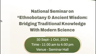 Ethnobotany in Ancient WisdomBridging Traditional Knowledge with Modern Science Botany Live seminar [upl. by Avle117]