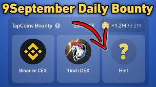 9September Tap Coin Daily Bounty  tap Coin Bot Daily Combo  Tap Coins Airdrop [upl. by Bunde]