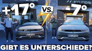 DER VERGLEICH  Verbrauchsfahrt bei 7°C vs 17°C mit dem Hyundai IONIQ 5 🚗❄️☀️ [upl. by Montague]