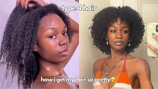 my wash day routine in 2024🫧 type 4 natural hair wash amp go [upl. by Nesral565]