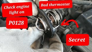 how to fix Code P0128 honda civic how to change BAD THERMOSTAT diy honda overheating repair [upl. by Ahsinod]