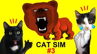 Gato gamer vs oso en simulador CAT SIM con gatos Luna y Estrella  Videojuego con gatitos CAP 3 [upl. by Amees]