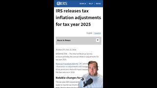 📈 IRS Announces Tax Changes for 2025 What You Need to Know [upl. by Mazman]