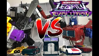 LEGACY STUNTICONS VS OPTIMUS PRIME  Transformers StopMotion Battle [upl. by Yenots]