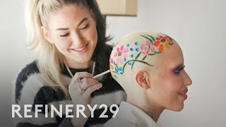 Dyeing Art Onto My Buzzed and Bleached Hair  Hair Me Out  Refinery29 [upl. by Sayers800]