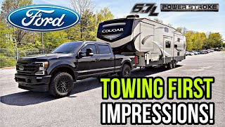 First Tow With The Ford F350 Powerstroke How Well Does It Handle 145K [upl. by Ayalat]