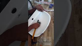 New Wash basin installation fitting tamil home sanitary sink fit [upl. by Enyaz822]