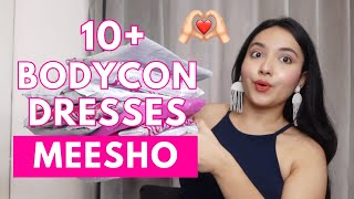 Huge Meesho Bodycon dresses try on haul 💖  Isha Vinod Jain [upl. by Anaugahs]