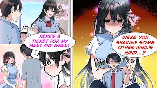 Manga Dub My childhood friend is an idol and asks me to come her meet and greet but she sees me [upl. by Drexler528]