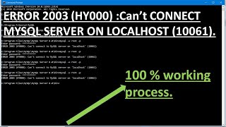 Cant connect to mysql server solution ERROR 2003 localhost 10061 from MYSQL CMD error [upl. by Twila]