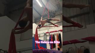 Trapeze move but on silks silks tissu circus aerial splits [upl. by Esinyt233]