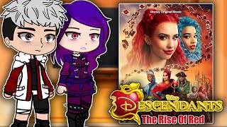 Descendants React To Descendants 4 The Rise Of Red  Gacha react [upl. by Anilegnave437]