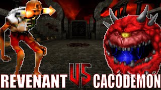 Revenant vs Cacodemon  DOOM Classic Monster Infighting  Full HD [upl. by Mackenie526]