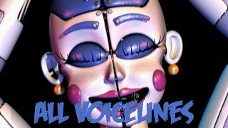 Ballora  All Voicelines with Subtitles  Ultimate Custom Night [upl. by Frayne]