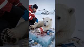 Volunteers saved a polar bear from a deadly net giving it a second chance at life animals [upl. by Freeland]