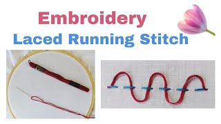 Laced Running Stitch  Hand Embroidery for Beginners [upl. by Anehta]