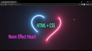 Neon Effect Heart  HTML  CSS  JavaScript [upl. by Goddart216]