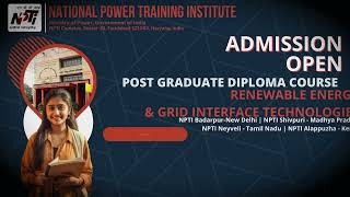 Admission Open in PGDC  Renewable Energy amp Grid Interface Technologies 2024 [upl. by Htnnek]