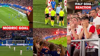 Croatia Fans Reactions to Modric Goal amp Italy LastMinute Equalizer [upl. by Yerfoeg]