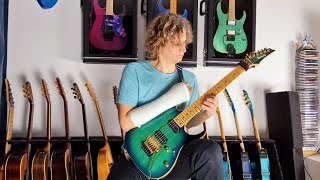 Onehanded Bluesy Guitar Solo on Ibanez Prestige RG652AHM  NGB [upl. by Ymrots]