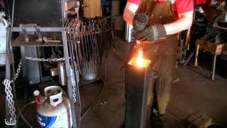 Making a Knife from Crucible Steel Wootz Seax  Wootz Ep 5 [upl. by Eldon]