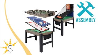 Sunnydaze 2Player 5in1 MultiGame Table  45quot  GrayEG072 [upl. by Tobit192]