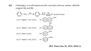 Q3 JEE Main Chemistry PYQ Jan 30 2024 Shift 1  Amines  NEON JEE NEET [upl. by Noreg]