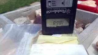 Raw Uranium quotUraninitequot Radiation geiger counter sample [upl. by Nellahs]