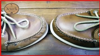 ASMR Clean amp Restore quotSperry TopSiderquot Leather Boat Shoes [upl. by Leventis]